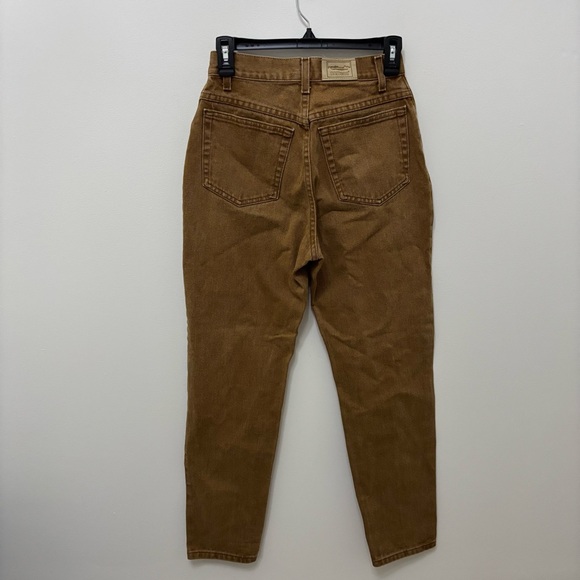 Vintage LL Bean Brown Tapered Leg Mom Jeans High Rise Size 4 90s 80s - Picture 1 of 10